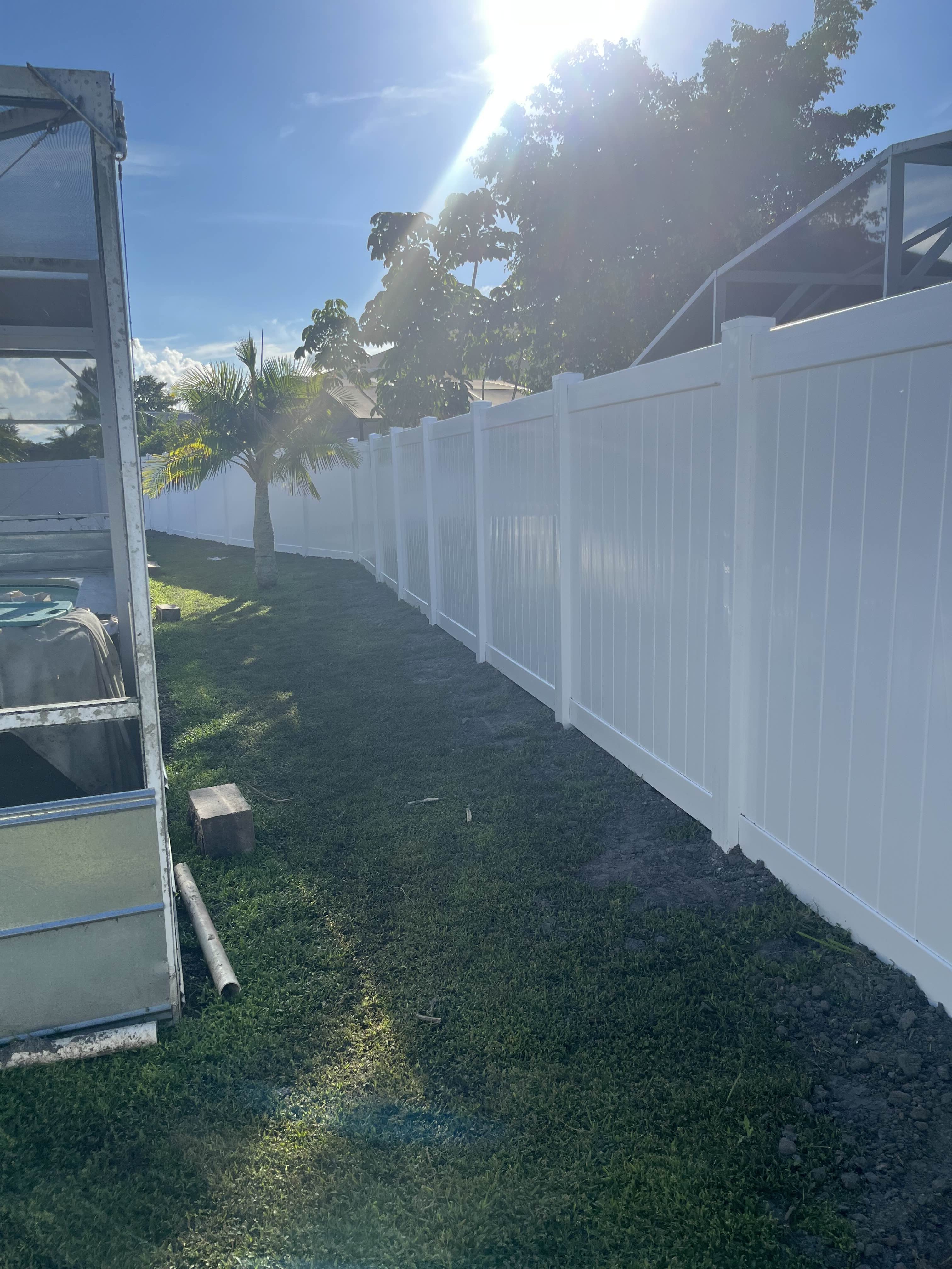White vinyl fence project